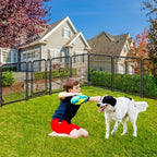 10 Panels Dog Fence Outdoor for Yard, 56 in(H) X22.1 Ft(L) Gate 17.7 Inches Wide with Low Sills, Tall Garden Fence with Gate,Heavy Duty Temporary Fencing for Dogs