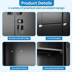 SUXXAN Broom Closet Storage Cabinet with13 Hooks and Hanging Rods, 71" Heavy Duty Cleaning Cabinet for Garage, Laundry Room