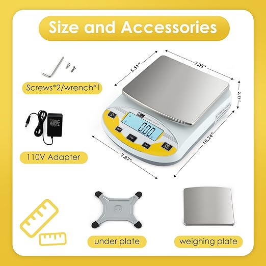 CGOLDENWALL High Precision Lab Scale Laboratory Analytical Electronic Balance Digital Precision Scale Pharmacy Jewelry Scale 110V Calibrated(1000g, 0.01g)