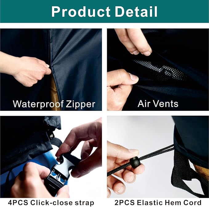 Waterproof Pallet Covers, 420D Heavy-Duty Zipper Pallet Cover to fit Pallets Up to 60" x 48" x 48" Waterproof, Stain-Resistant, Dustproof,Cargo PalletCovers with UV Protection Black