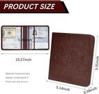 2-Pack Registration and Insurance Card Holder, Vehicle Glove Box Car Organizer with Magnetic Closure, Interior Car Accessories for Documents, Cards, License Storage, Dark Brown