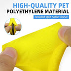 Automotive Wire Loom Tubing, Split Braided Cord Protectors from Pets No Chew, Flexible Cable Sleeve Cable Management for TV/Computer/Electric Wires (Yellow, 5/16"-25ft)