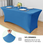 Obstal 6 Pack Stretch Spandex Table Covers for 6 Foot Tables - 6 FT Universal Rectangular Fitted Tablecloth Protector for Wedding, Banquet, Party (Aqua, 72 Length x 30 Width x 30 Height Inches)