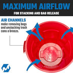 Magnum 32 Gallon Trash Can, High-Vis Red, Construction Grade, Heavy Duty Plastic, Jobsite Ready for Handling and Holding Garbage CMTC-C000-32R04 (4 Pack)