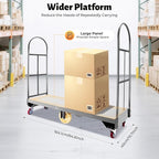 2000lbs Capacity Foldable Push Cart Dolly,64.6Lx15.7H U-Boat Steel Cart,6 Wheels for Furniture Luggage Lifting,Warehouses, Storage Rooms, Transportation Facilities