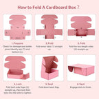 9x6x2 inches Shipping Boxes Set of 25, Small Corrugated Cardboard Box, Literature Mailer, Gift Boxes (Pink, 9x6x2)