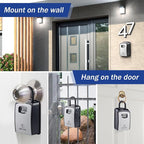 Iron Lock® Key Lock Box Portable with U-Shackle – XXL Waterproof Heavy-Duty Metal Safe with 4-Digit Combination for Spare Keys Outside on Door Knob, Fence or Gate (Grey, XXL)