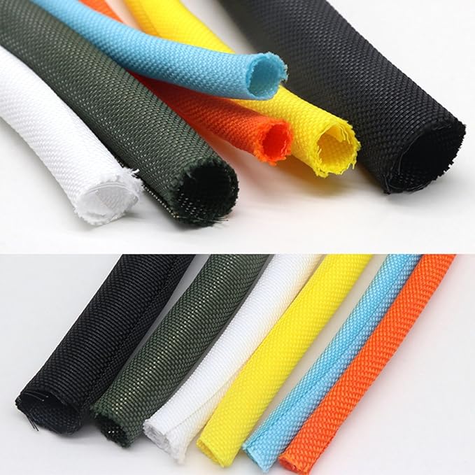 5/16 inch Split Braided Cable Management Sleeve for USB Cable Power Cord Audio Video Cable, Wire Loom Cord Protector from Cat Dog Chewing (Orange, 10FT)