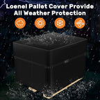 Pallet Covers 48x60x48 Inches - 900D Heavy Duty Waterproof, Triple Protection (Zipper, Reinforced Rope, 4 Buckles) for Industrial Storage & Shipping Supplies (48x60x48 Inches)