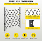 VEVOR Single Folding Security Gate, 51.57" H x 66" W Folding Door Gate, Steel Accordion Security Gate, Flexible Expanding Security Gate, 360° Rolling Barricade Gate, Scissor Gate or Door with Padlock