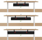 KEEGH No Drill Under Desk Cable Management Tray - 28" Cord Management Under Desk - Clamp/Screw Mount - Support Upto 70lbs - Fabric Wire Management - Gaming/PC Cable Tray Cord Hiders for Office/Home