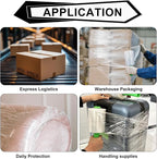 ROSEUP Clear Stretch Wrap Film 5" x 1000ft Roll with Handle, 80 Gauge Thick Cling Plastic Wrap for Moving, Pallet Wrap, Self Adhering Packaging Heavy Duty Shrink Film, 4 Pack