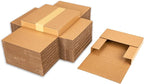 50 Pack 7" 45 RPM Vinyl Record Mailers, 7.5"L x 7.5"W x 1.1"H Kraft Corrugated Album Shipping Boxes for Small Business Packaging Mailing Moving Storage, with Fragile Stickers