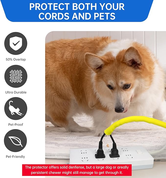 Split Braided Cable Sleeve，Flexible Wire Loom Tubing, Automotive Cord Protector Pet Proof, Cable Management for Computer TV Electric Wires Harness 16ft (Yellow, 5mm（3/16")