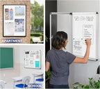 SWANCROWN Enclosed Bulletin Boards Magnetic Glass Covered Notice Information Cabinet with Aluminum Frame 38x28inch (9xA4)