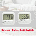 Small Digital Thermometer ON/Off Switch Indoor/Outdoor Meter Gauge with 5ft/1.5M Probe Sensor