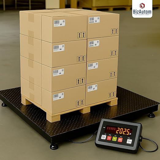 Industrial Floor Scales, 48"x48" 10000lbx1lb Accurate Pallet Scale with Smart Digital Indicator, Heavy-Duty Shipping Scale for Postal Luggage Shipping Mailing Weighing (4'x4')
