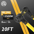 TOOLIOM 6AWG 40FT Welder Extension Cord for Welding Machines with ETL Approved. 6-50P to 6-50R Power Extension Cord