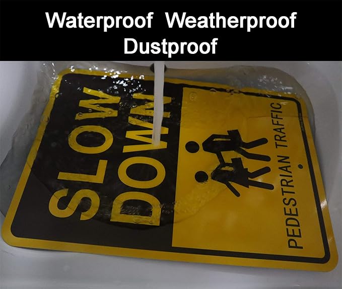 Joffreg Slow Down Pedestrian Traffic Sign,17 x12 Inches,Reflective Aluminum,UV Printed,Weather Resistant,Waterproof,Durable Ink,Easy to Mount,Outdoor Use(2 Pack)