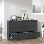 3 Drawer Lateral File Cabinets with Lock,Black Metal Lateral Filing Cabinet for Home Office,Wide Steel Storage Cabinet Commercial Drawer Cabinets for Legal/Letter/A4 Size Files Assembly Required