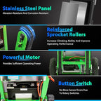Electric Stair Climbing Dolly, 1250W Electric Stair Climbing Hand Truck, 900lbs Max Load Capacity, 3 Mode Folding Stair Climber Hand Trucks with Telescopic Handle for Moving (Green+Black/Big Wheels)