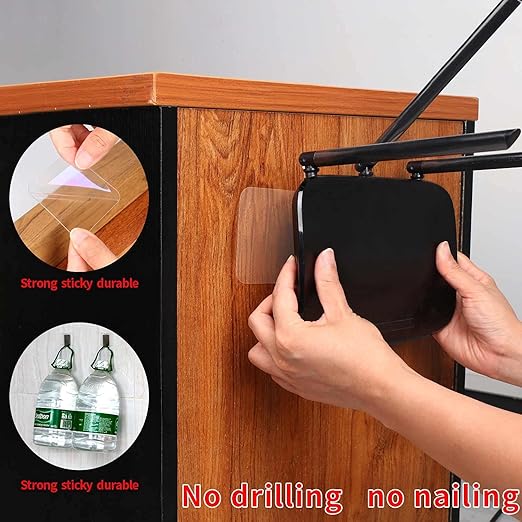 50PCS Double Sided Adhesive Pads for Mounting, 2.36in Two Sided Pre-Cut Square Tape, Sticky Tack Double Sided Tape for Walls Hanging, 2 Sided Nano Wall Mount Heavy Duty Removable Clear 60mm
