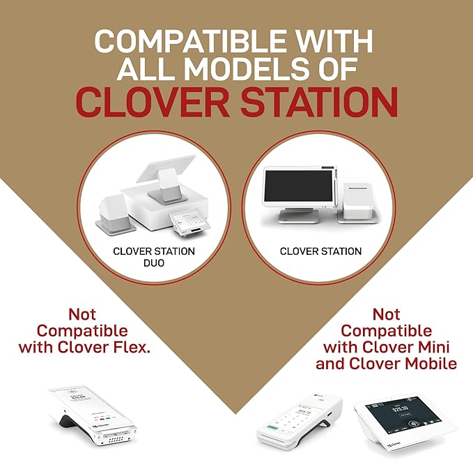 Thermal Receipt Paper Rolls 3 1/8" x 230' for Clover Station thermal Printer | Credit Card Receipt Paper Rolls for Clover C500 C501 C503 C100 P100 | 50 Rolls