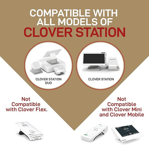 10 Rolls - Clover Station Receipt Paper - 3 1/8" x 230' - BPA Free - Thermal Receipt Paper Rolls for Clover Duo C505 and Clover POS Station Printer P100, P500, P550