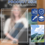 AKONEGE 10PCS 9" x 12" Rigid Print Protectors Clear Plastic Sheet Protectors, Heavy Duty Top Loading Document Holder, Menu Cover, Photo Poster Sleeves Hard Plastic Sleeves for Paper Art Prints