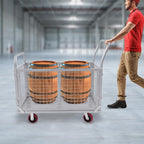 Platform Truck Cart with Cage, 440.92Lbs Capacity Grocery Dolly Heavy Duty Cart with 4 Wheels for Distribution Centers and Warehouses 39.4 x 23.6 x 37 Inch