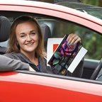 Car Registration and Insurance Holder, Leather Car Glove Box Organizer, Cool Car Accessories for ID, Driver's License Cards & Essential Document,business cards,Men&WomenPink Rose Flower Butterfly
