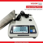 VisionTechShop DSW-100 Portion Food Scale with Single LCD Display, Stainless Steel Platter, 6lb Capacity, 0.002lb Readability, Lb/Oz/Kg/g Switchable, NTEP COC #22-007, NSF Certified