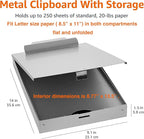 Amazon Basics Metal Storage Clipboard, Three-Tier, Pack of 10, letter size, Silver