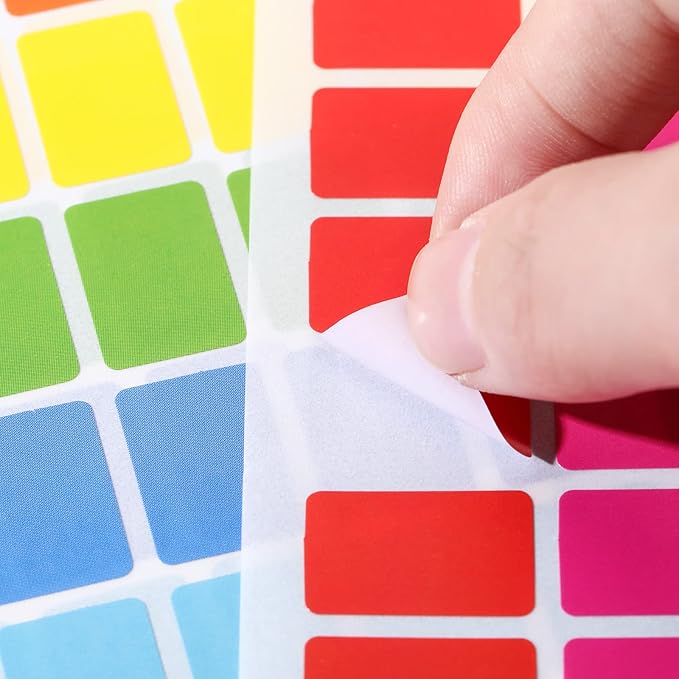 Tallew 2800Pieces 10 Color Coding Labels Rectangle Colored Stickers Assorted Removable Stickers for Classrooms Offices Labeling Marking(0.5" X 0.75")