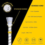 Bungee Cord Elastic Shock Cord 5/16" x 25' Bungee Rope for DIY, Tie Downs, Kayak and Outdoor - White&Black