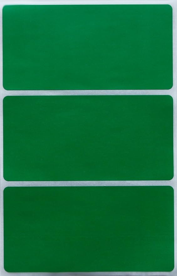 Royal Green Rectangular Stickers Color-Coding Labels for Organizing, Moving, and Storage Boxes 4" x 2" Stickers to Write On Name Tags, 300-Pack (Green)