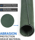 Split Braided Cable Sleeve，Flexible Wire Loom Tubing, Automotive Cord Protector Pet Proof, Cable Management for Computer TV Electric Wires Harness 16ft (Dark Green, 19mm（3/4")