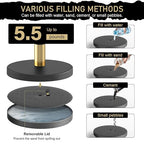 kaiyomi 6Pcs Stanchions Posts Velvet Ropes with Red Carpet and Sign Frame, Water or Sand-Fillable Base, Suitable for 8.5" x 11" A4 Paper Size Sign Frame for Red Carpet Party Decoration (Black&Golden)