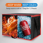 Bodaon 5-Pack Cooler Insulated Food Delivery Bag, Rideshare Delivery Bag, XXX-Large Thermal Bags for Catering/Hot Pizza, Travel/Camping Essentials/Picnic/Grocery Reusable Warmer Frozen, Black-Red Edge