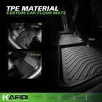 Floor Mats & Cargo Liner Custom for 2014-2021 Mazda 6 All Weather Protection TPE Anti-Slip Automotive Full Set Floor Liners Custom Mazda6 Accessories - Black