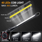 ORHOMELIFE Magnetic LED Work Light, 24" USB Cable, 3300mAh Capacity, 4-Level Power Indicator Lights, 360 Pivoting Base, 20" Pull Force, 72 Hours of Low Brightness