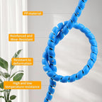 Spiral Cable Wrap, 16.4ft, 33ft Wire Protection Sleeve Cover Cable Organizer Pipe Flexible Spiral Wrap Winding Tube Prevent Cat from Chewing Cables (Blue, 10mm (3/8")-16.4ft)