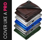 PROTARP Extreme Heavy Duty 22 Mil Tarp Cover, Waterproof, UV Resistant, Rip and Tear Proof, Poly Tarpaulin with Reinforced Edges for Roof, Camping, Patio, Pool, Boat. (Brown/Black 10′ X 20′)