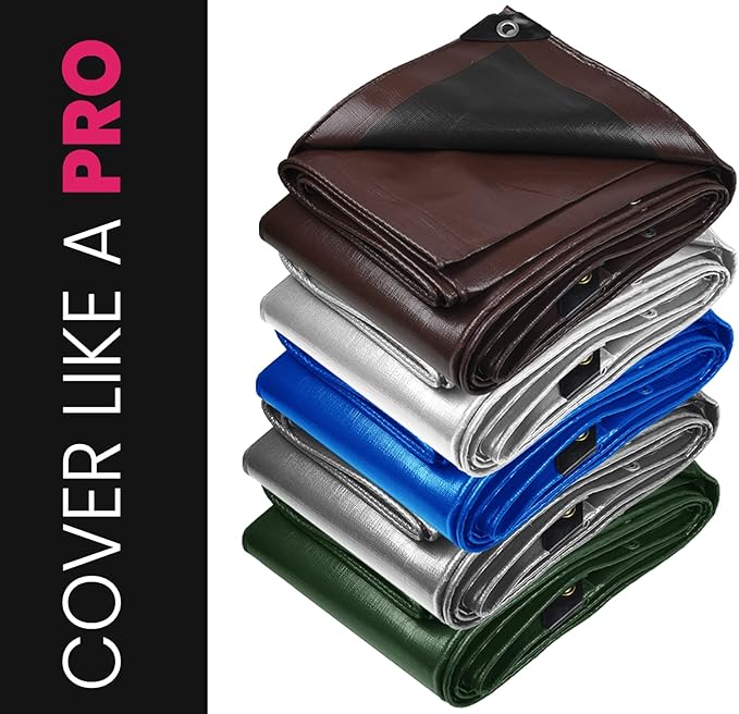 PROTARP Extreme Heavy Duty 22 Mil Tarp Cover, Waterproof, UV Resistant, Rip and Tear Proof, Poly Tarpaulin with Reinforced Edges for Roof, Camping, Patio, Pool, Boat. (White 100′ X 100′)
