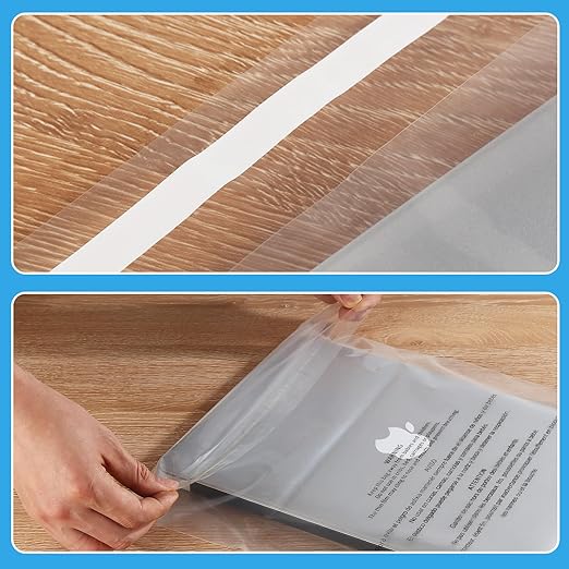 iMailer - 100 Pcs - 6" x 9", Clear Poly Bags with Suffocation Warning Self Seal 1.6 Mil for A7 A8 A9 Cards & Envelopes, Bakery, Cookies, Candies-Permanent Glue