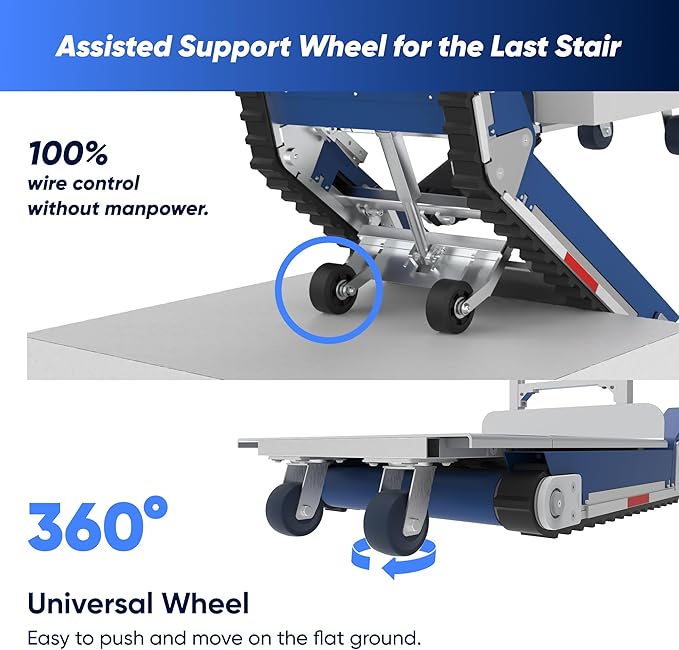 Electric Stair Climbing Dolly 925 lb Capacity Heavy Duty Stair Climbing Hand Truck with Support Wheels, Joystick Controcl