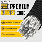 Bungee Cords with Hooks, 96 inch Adjustable Bungee Cords with Carabiner Hooks, Easy to Adjust from 7 to 96 inch Black Elastic Bungee Straps with Clips Heavy Duty for Bike, Cargo, Tarps, 6 Pack