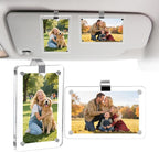4Pcs Visor clips for cars,Car picture holder.Acrylic car picture frame for car accessories. Universal magnetic car visor photo clip for adding family or personal photos,Gifts for Christmas.