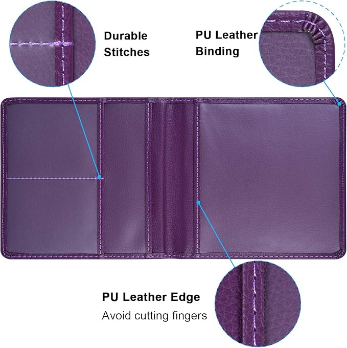 Wisdompro Small Car Registration and Insurance Documents Holder - Premium PU Leather Vehicle Glove Box Paperwork Wallet Case Organizer for ID, Driver's License, Key Contact Information Cards