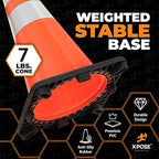Xpose Safety 28" Orange Traffic Cones with 6" & 4" Collars, Bulk Full Pallet 297-Pack – PVC Safety Cones for Parking, Soccer, Construction, Kids & Caution – DOT Approved – Optional Stencil Available